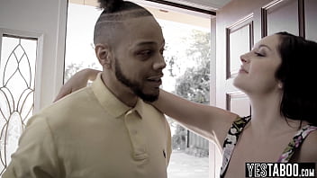 Busty milf step mother encourages stepdaughter to have an interracial threesome