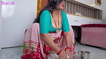 Indian stepmom getting facial cumshot and giving hard blowjob to young stepson after stepson's breakup with hindi audio
