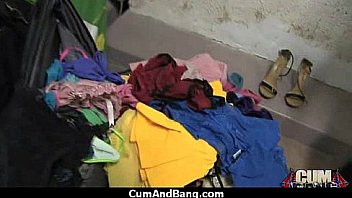 Interracial group blowjob from a ebony slut 23