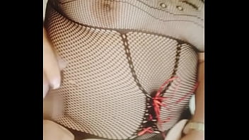 Playing with my mature neighbor's pussy with a huge dildo and making her cum in spurts