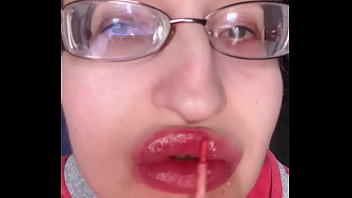 Bimbo giantess with lipstick and banana