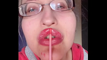 Bimbo giantess with lipstick and banana