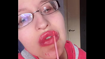 Bimbo giantess with lipstick and banana