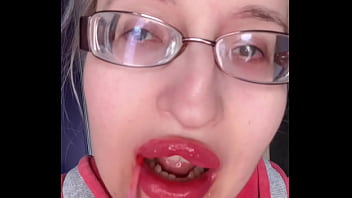 Bimbo giantess with lipstick and banana