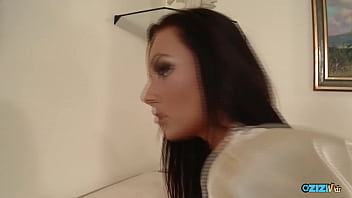 After drooling on a hard cock she gets fucked in different positions