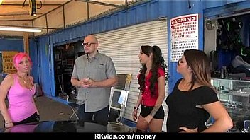 Tight teen fucks a man in front of the camera for cash 23