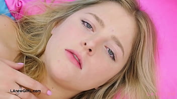 Bold blonde teen naked close up