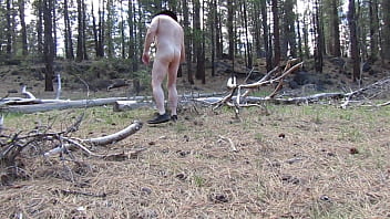 Naked camping in the forest