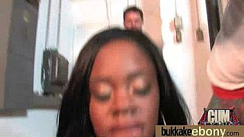 Dirty ebony whore banged and covered in cum interracial 29