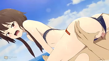 She loves intense fuck hard sex at beach and creampied