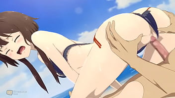 She loves intense fuck hard sex at beach and creampied