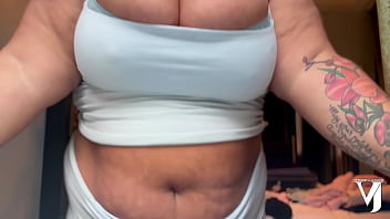 Teaser huge naturals with soft bbw belly solo