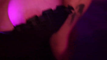 Goth grinch girl on the naughty list gets her stocking stuffed