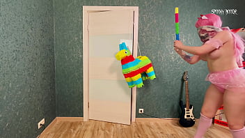 Pervert girl zero two breaks pinata gets naked and talks dirty to you