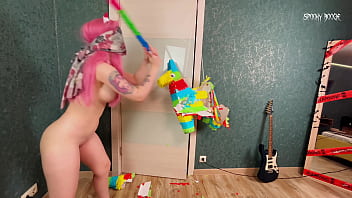 Pervert girl zero two breaks pinata gets naked and talks dirty to you