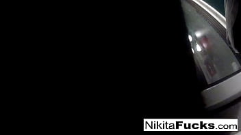 Blonde babe gets wet