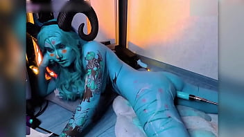 Demoness moans from hell's anal into tight ass squirt