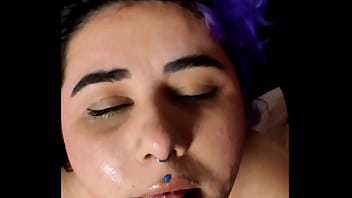 Cock and cum swallowing this bbw is feed by her step cousin