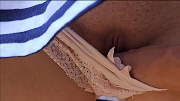 Stranger guy floods teen slut’s drenched panties with hot cum on crowded city bus