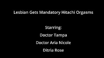 Lesbian gets mandatory hitachi orgasms ditris rose