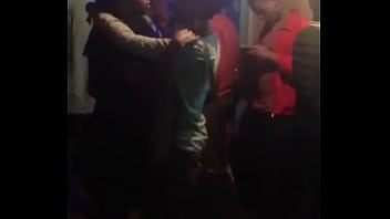 Horny les kiss at the street