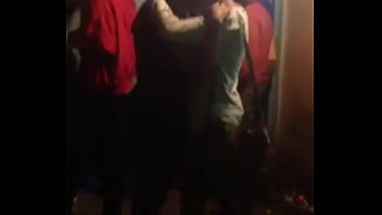 Horny les kiss at the street