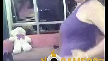 Teen show in front webcam