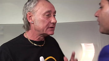 A threesome with 2 old but well hung men for this hot slut