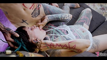 Rough backdoor wrecking for tattooed girl—dp action and messy atm