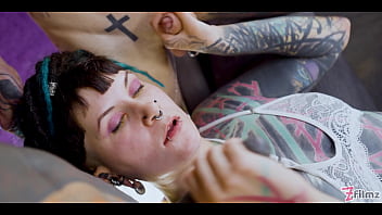 Rough backdoor wrecking for tattooed girl—dp action and messy atm