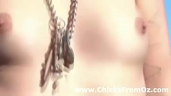 Hairy aussie girl gets pussy licked outdoors by horny guy