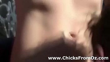 Hairy aussie girl gets pussy licked outdoors by horny guy