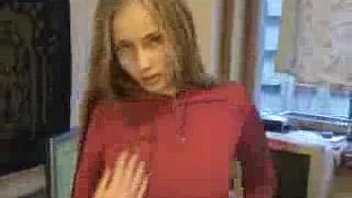 Tender blonde girlfriend teasing and stripping