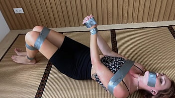 Look at this redhead's feet while she's ducttaped