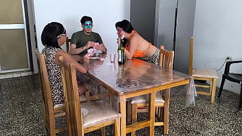 They were playing cards and then they started getting really horny the grape juice turned them into sluts and they showed their buttocks