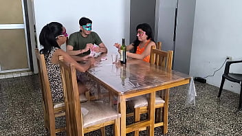 They were playing cards and then they started getting really horny the grape juice turned them into sluts and they showed their buttocks They were playing cards and then they started getting really horny the grape juice turned them into sluts and they showed their buttocks