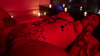 Wax play with superhot phat ass inked girl and bbc