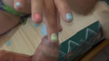 On The Beach I Get Two Big Cumshots From My Stepson And His Friend While My Husband Rests thumbnail