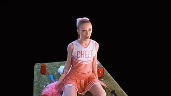 Madi collins plays with her ginger cheerleader pussy in madi's touchdown braindance spatial vr