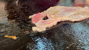 Tremendo bistec que me voy a tragar