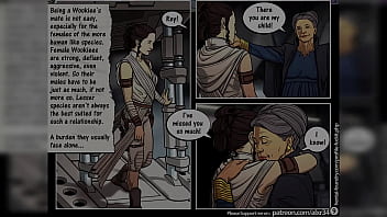 Rey and leia worship wookie cock