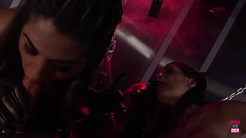 Possessing an erect penis and two strap on devices proves to be advantageous in simultaneously gratifying two brunettes Possessing an erect penis and two strap on devices proves to be advantageous in simultaneously gratifying two brunettes