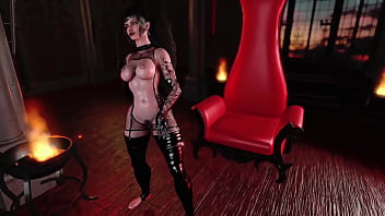 Dominant milf shadowheart in leather bdsm clothe dances solo in castle Dominant milf shadowheart in leather bdsm clothe dances solo in castle