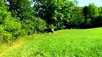 Fat old guy watches blonde masturbating