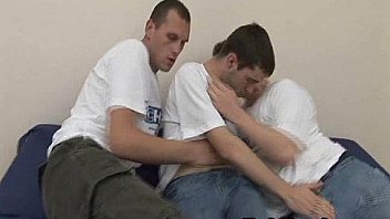 Sexy Gay Threesome Barebacking Sex And Cumswapping thumbnail