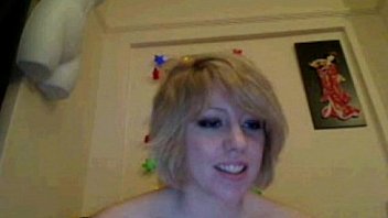 Natural busty blonde takes a shower