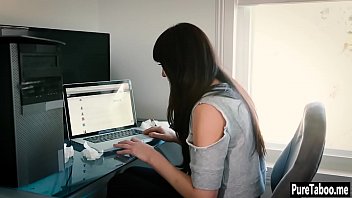 Sexy babe swallowed big hard cock