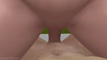 Big booty hoe with a buttplug riding a big dick 3d animation