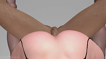 Big booty hoe with a buttplug riding a big dick 3d animation