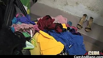 Black chick deepthroats a group of white studs and gets rewarded with cum 3